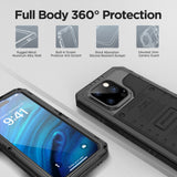 iPhone 14 Pro Case Heavy Duty Durable Metal Full Body Protective - Mitywah
