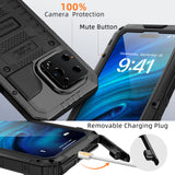 iPhone 14 Pro Case Heavy Duty Durable Metal Full Body Protective - Mitywah