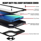 iPhone 13 Case Heavy Duty Durable Metal Full Body Protective - Mitywah